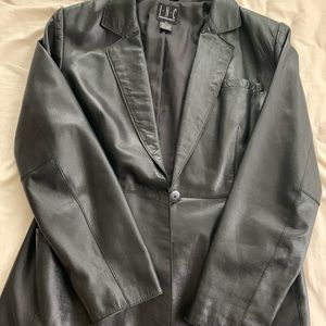 Real leather blazer